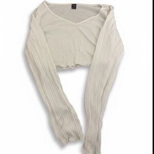 White V-Neck Women's Top